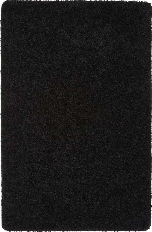 Washable Black Shaggy Rug
