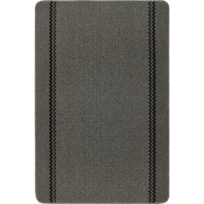 Washable Bordered Dark Grey Rug | 116D