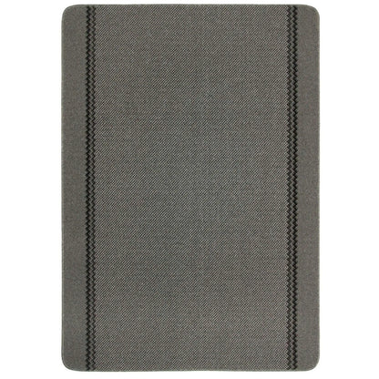 Washable Bordered Dark Grey Rug | 116D