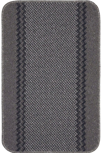 Washable Bordered Dark Grey Rug | 116D