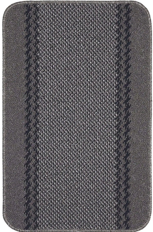 Washable Bordered Dark Grey Rug | 116D