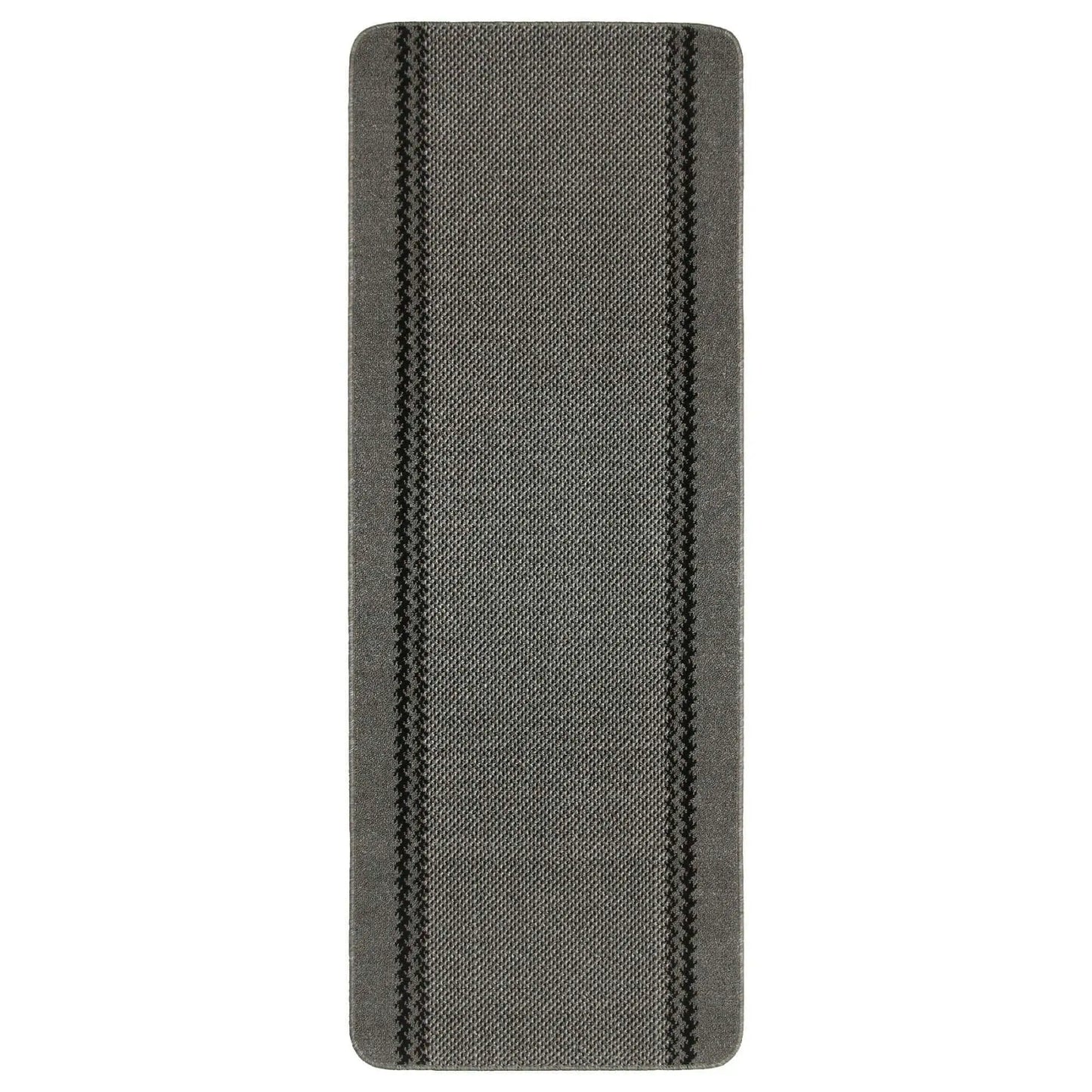 Washable Bordered Dark Grey Rug | 116D