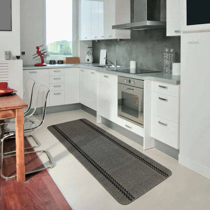 Washable Bordered Dark Grey Rug | 116D