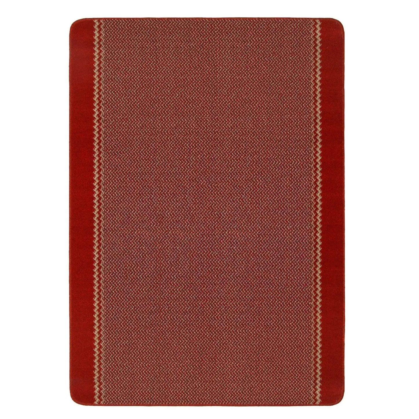 Washable Designer Bordered Red Rug | 116R