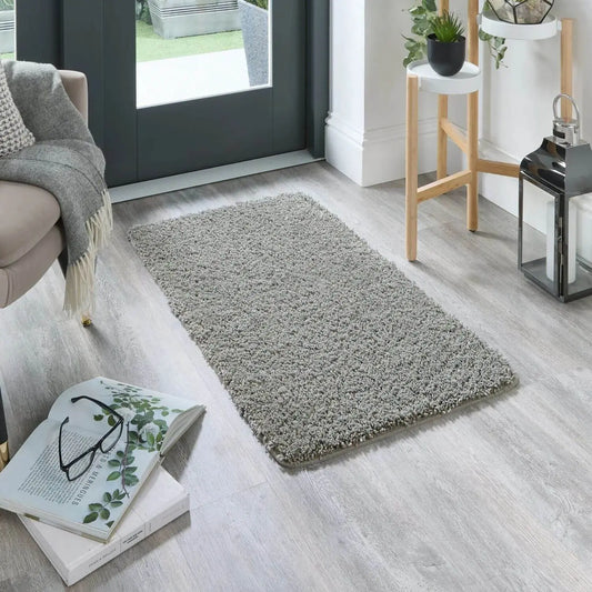 Washable Ghost Grey Shaggy Rug