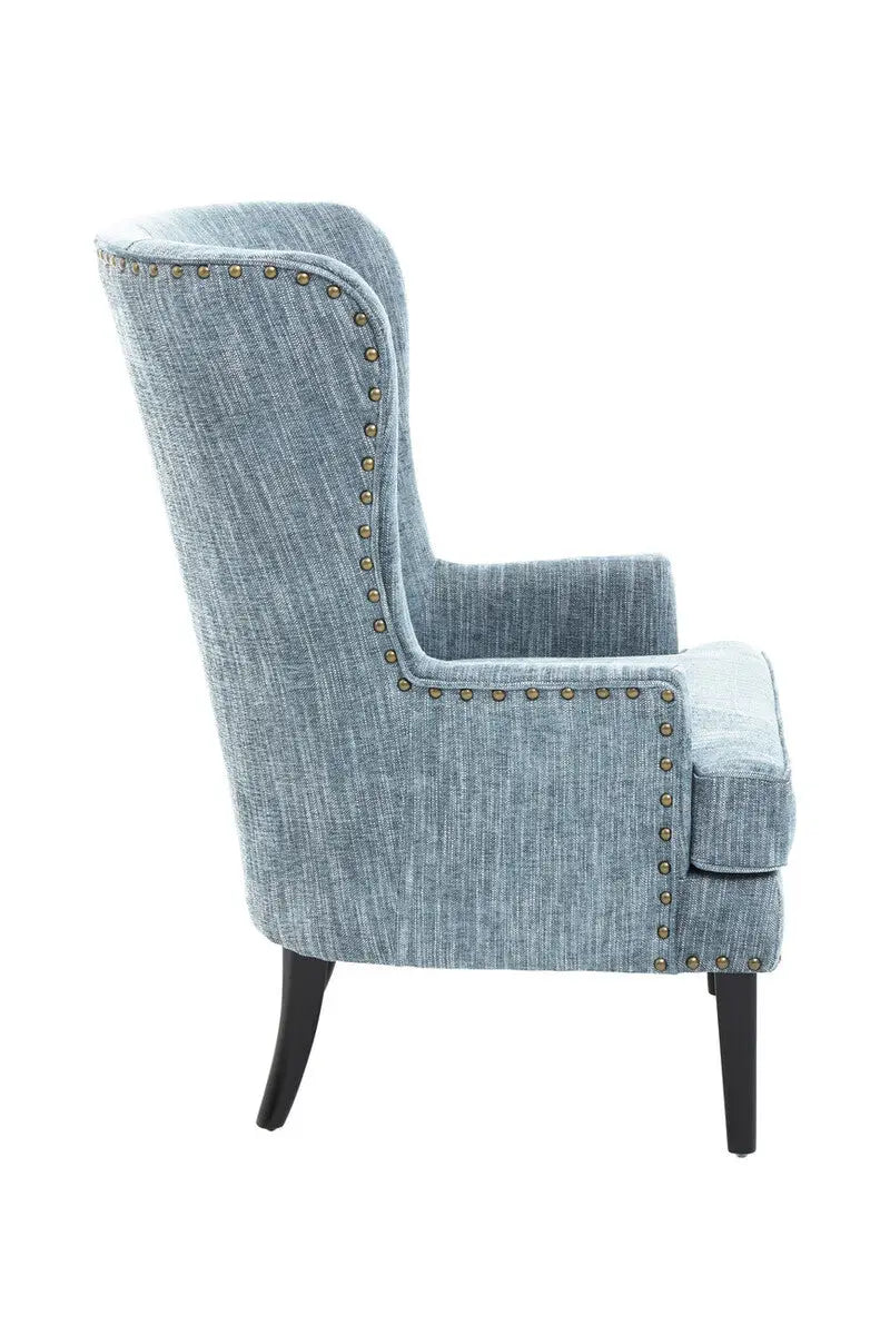 Welham Blue Wingback Lounge Chair