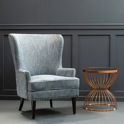 Welham Blue Wingback Lounge Chair