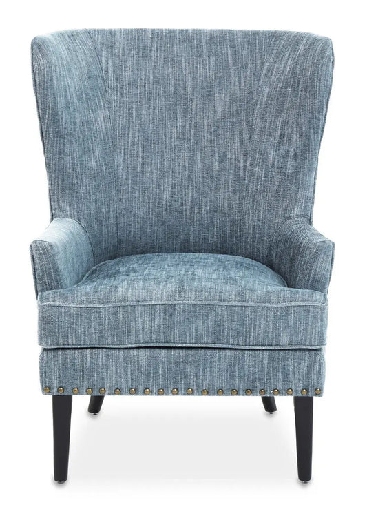 Welham Blue Wingback Lounge Chair