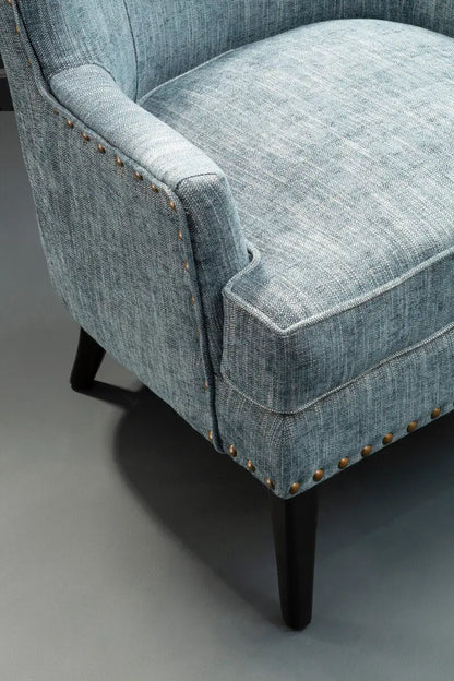 Welham Blue Wingback Lounge Chair