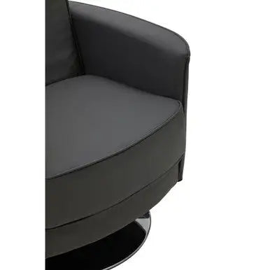 Wester Grey Leather Effect Swivel Chair