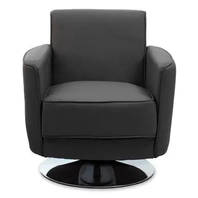 Wester Grey Leather Effect Swivel Chair