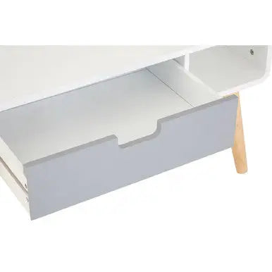 White and Natural Coffee Table with Drawer, Milo