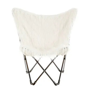 White Faux Fur Butterfly Chair | Sienna