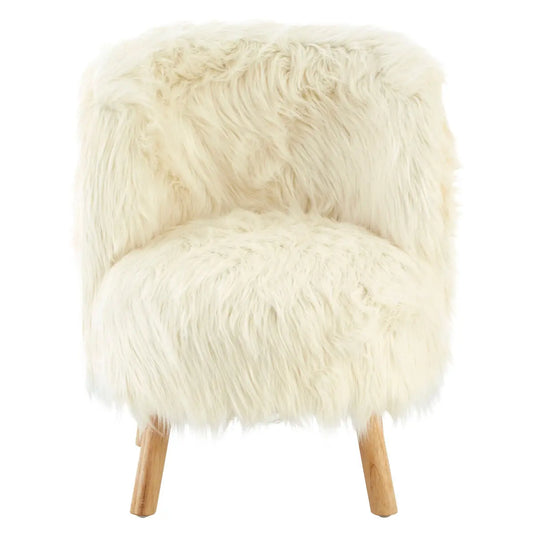 White Faux Fur Chair | Kids
