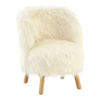White Faux Fur Chair | Kids