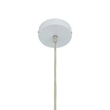 White Finish Pendant Light with Chrome Detail | Jasper