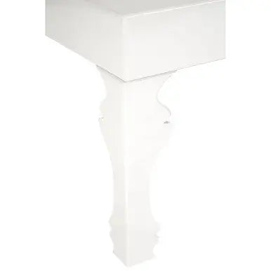 White High Gloss Wooden Coffee Table with Stately Shaped Legs, Luis