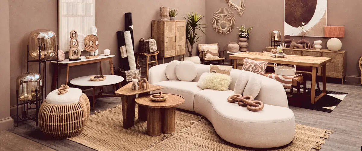 White Marble Round Top Coffee Table with Acacia Wood Legs, Myan