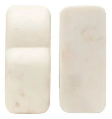 White Marble Set of Two Bookends | Savio