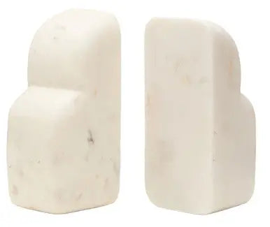 White Marble Set of Two Bookends | Savio