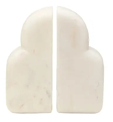 White Marble Set of Two Bookends | Savio