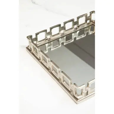 White Marble Top Coffee Table with Silver Stainless Steel Circular Base, Yasmin