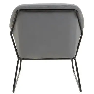 Xander Grey Velvet Accent Chair with Black Finish Legs