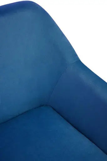 Xander Midnight Blue Velvet Accent Chair with Brushed Gold Legs