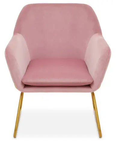 Xander Pink Velvet Accent Chair with Gold Finish Base