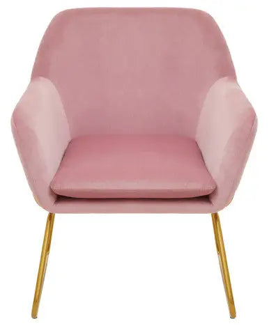 Xander Pink Velvet and Powder Gold Frame Armchair