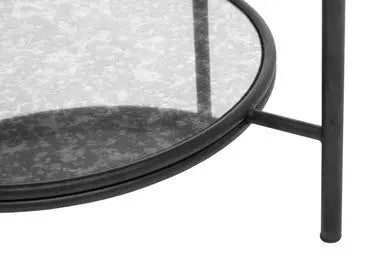 Xania Antique Mirrored Glass 2 Tier Round Coffee Table