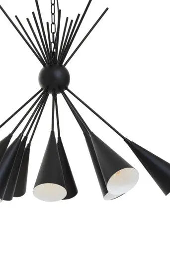 Yara Matt Black 12 Bulb Statement Pendant Light
