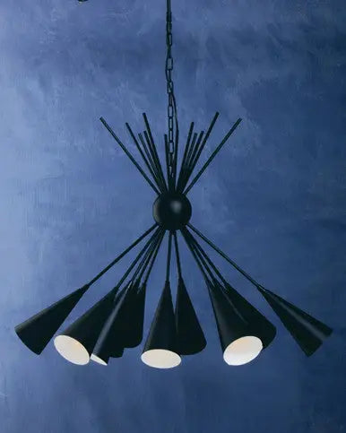 Yara Matt Black 12 Bulb Statement Pendant Light