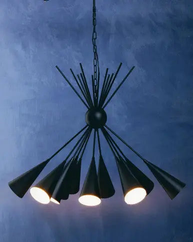 Yara Matt Black 12 Bulb Statement Pendant Light