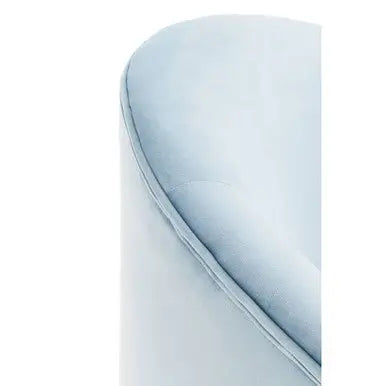 Yasmeen Aqua Blue Velvet Tub Armchair with Gold Finish Metal Legs