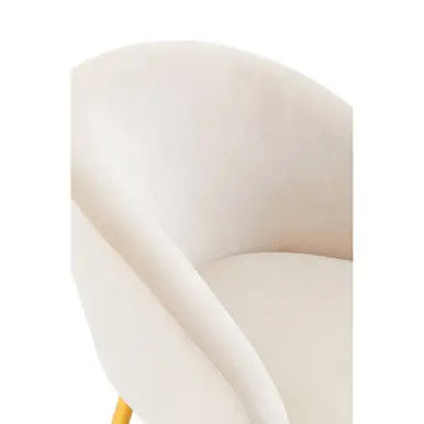 Yasmeen Beige Velvet Chair and Footstool Set