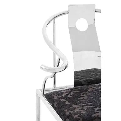 Yasmin Black Velvet And Steel Chair