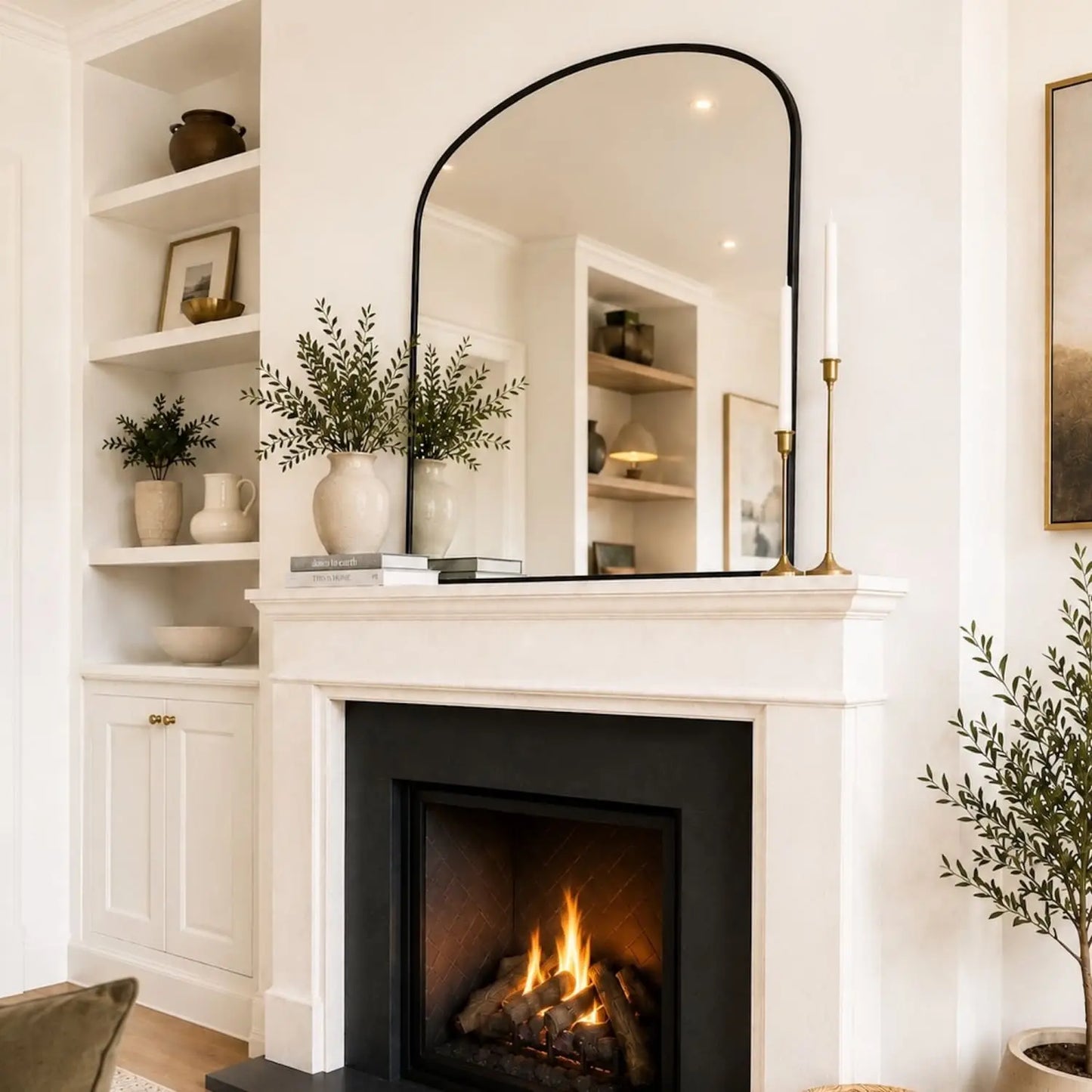 Yoko - Black Metal Gentle Arch Mirror - 120cm x 95cm