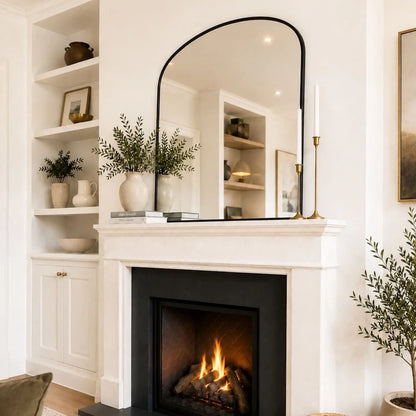 Yoko - Black Metal Gentle Arch Mirror - 120cm x 95cm