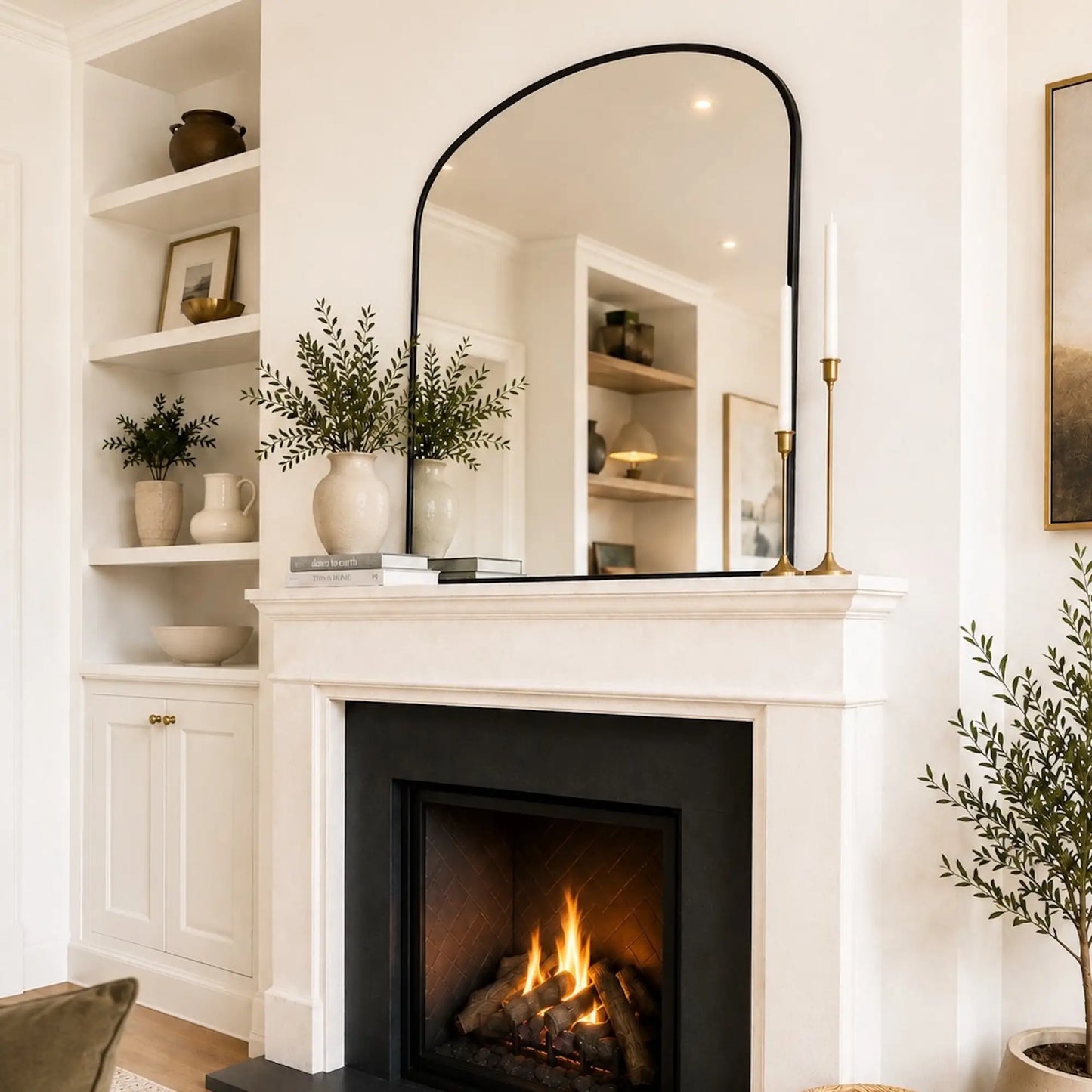 Yoko - Black Metal Gentle Arch Mirror - 120cm x 95cm