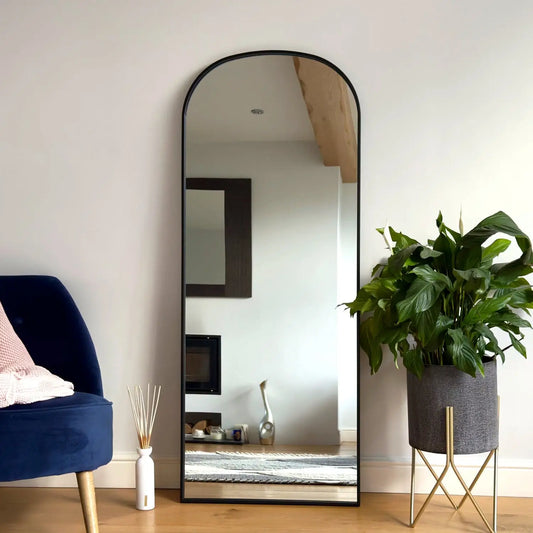 Yoko - Black Metal Gentle Arch Mirror - 150cm x 60cm