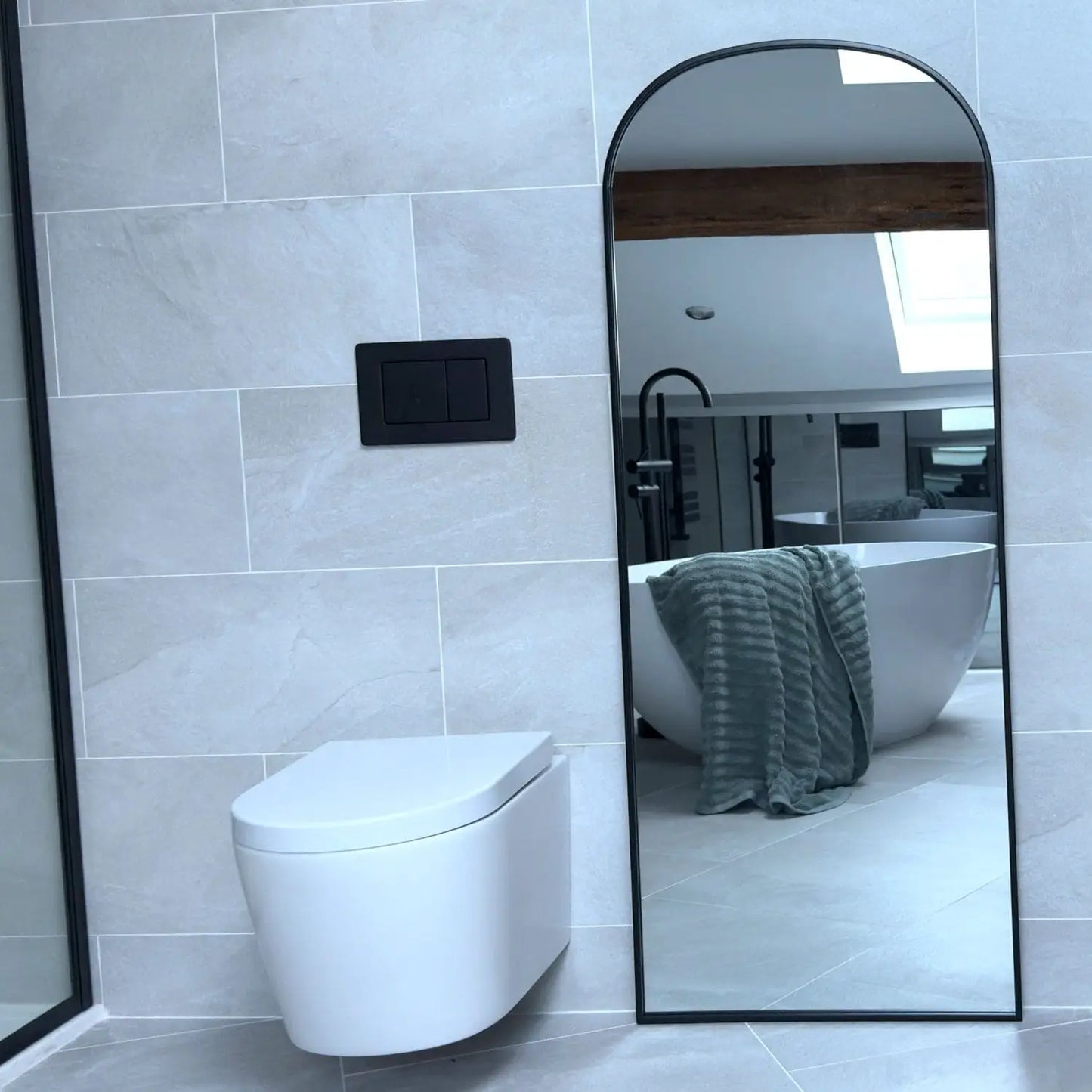 Yoko - Black Metal Gentle Arch Mirror - 150cm x 60cm