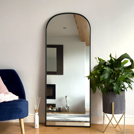 Yoko - Black Metal Gentle Arch Mirror - 150cm x 60cm