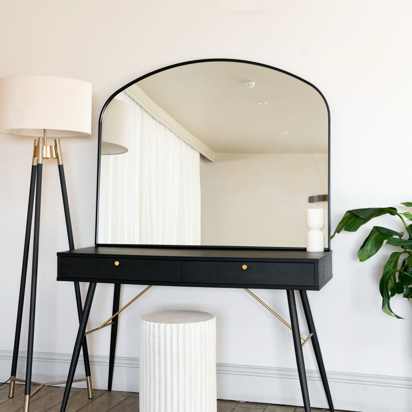 Yoko - Black Metal Gentle Arch Mirror - 95cm x 120cm