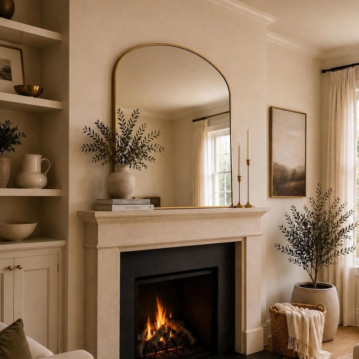 Yoko - Gold Metal Gentle Arch Mirror - 120cm x 95cm