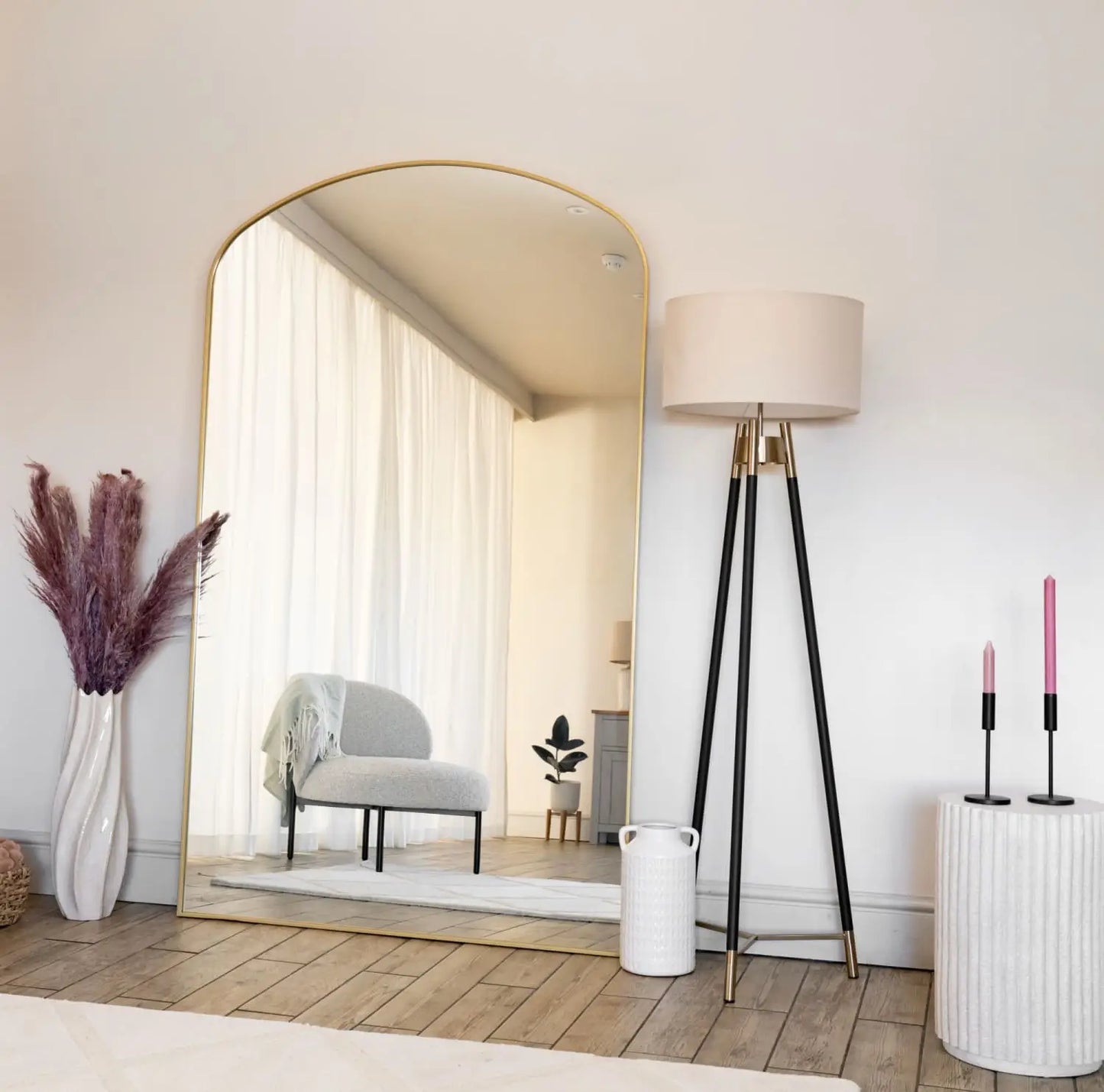 Yoko - Gold Metal Gentle Arch Mirror - 200cm x 120cm