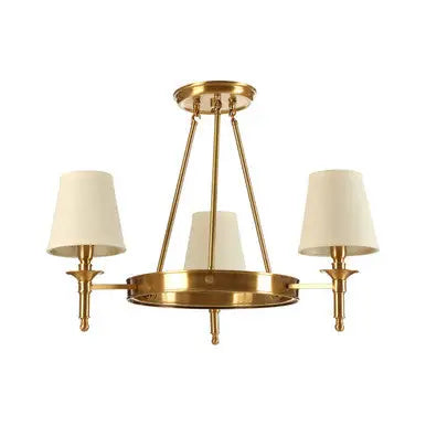 Zina Copper Finish 3 Arm Chandelier