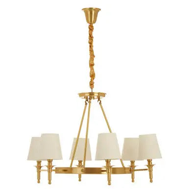 Zina Copper Finish 6 Arm Chandelier
