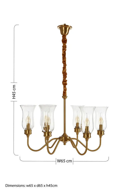 Zissi 6 Arm Gold Ceiling Light